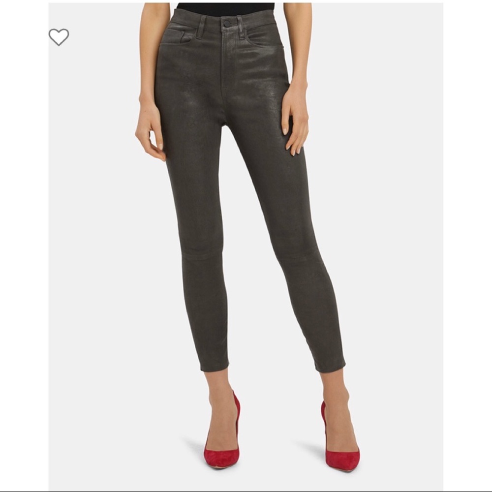 NWT Frame Ali Charcoal Leather Cigarette Pant